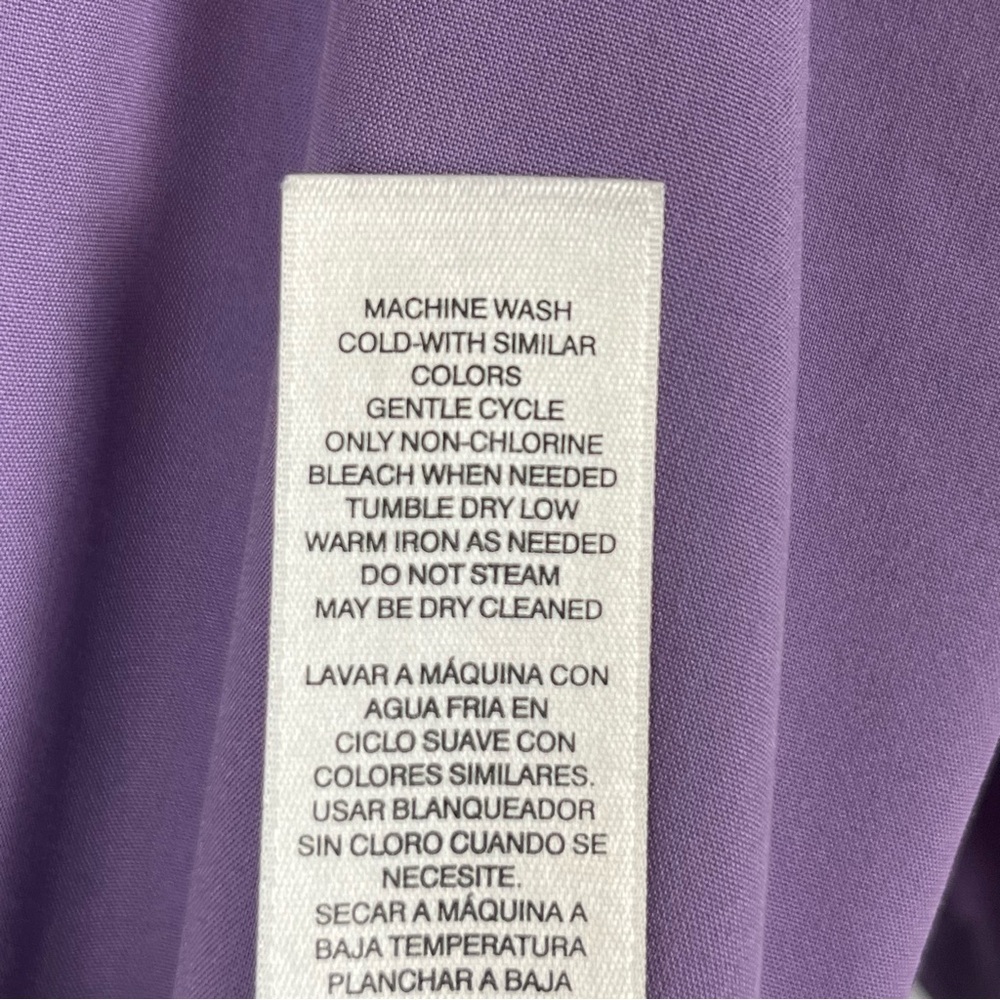 Chico’s purple modal poly elastane laceup neckline popover shirt, XL. - Picture 9 of 10